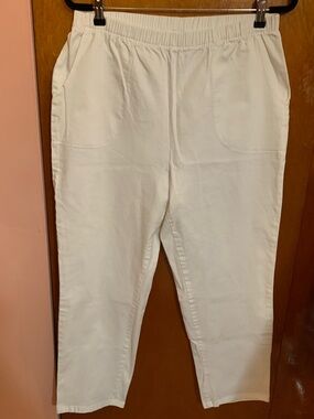 Denim&Co White Straight Leg Pull On Pants LP